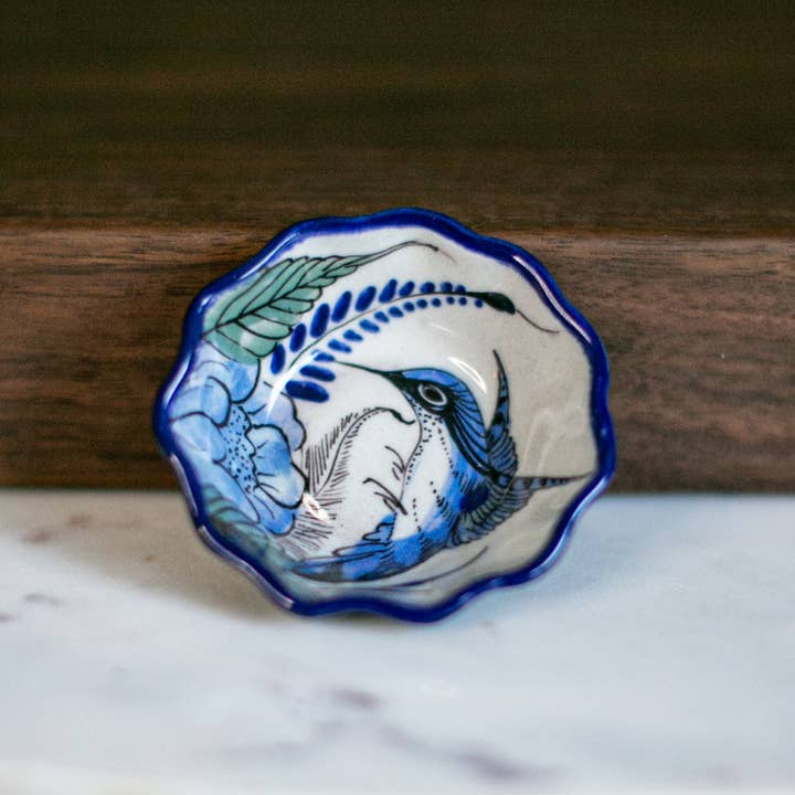 Wild Bird Painted Ceramic Bowl (2.5" D)