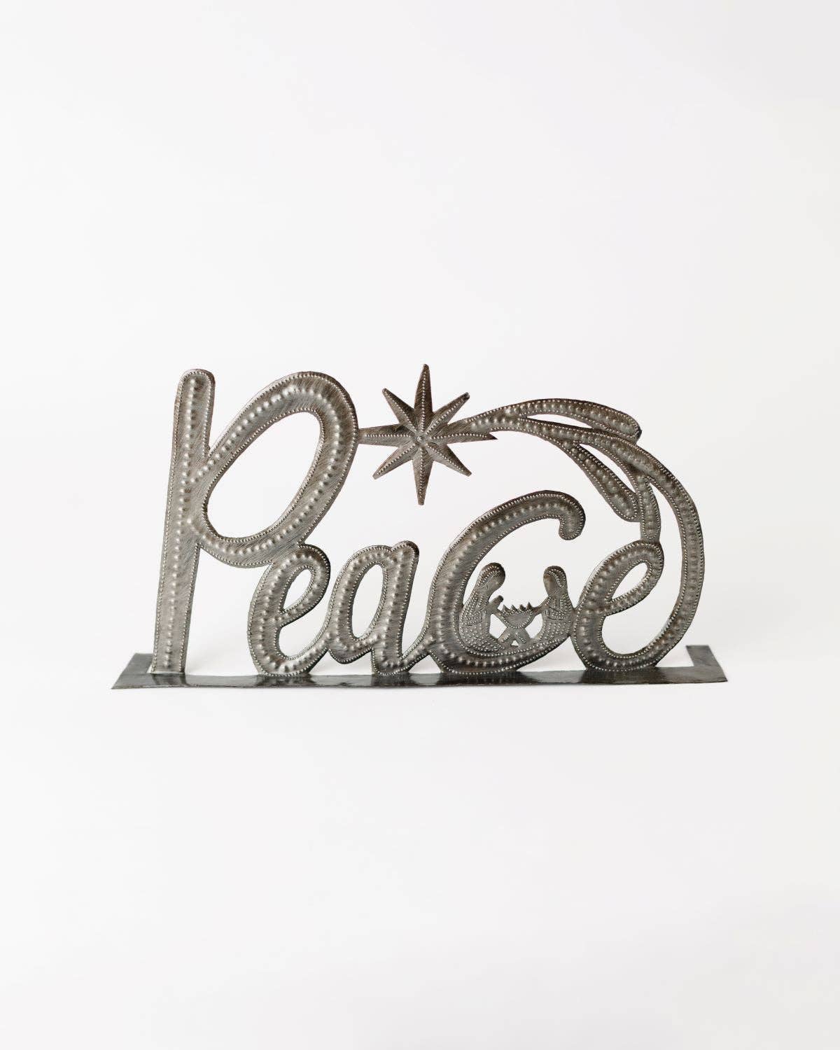 Peace Nativity Cut Metal Art