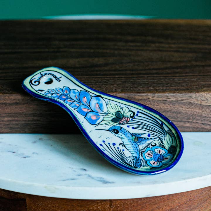 Wild Bird Painted Ceramic Spoon Rest