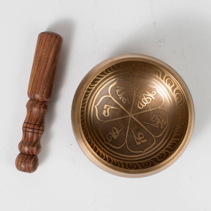 Bronze Singing Bowl with Pillow (4" D)