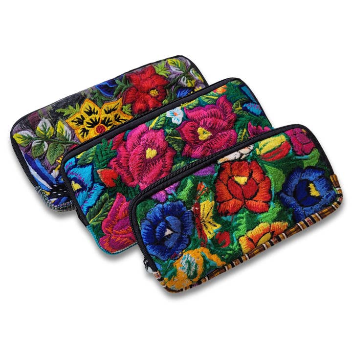 Recycled Huipil Flower Wallet