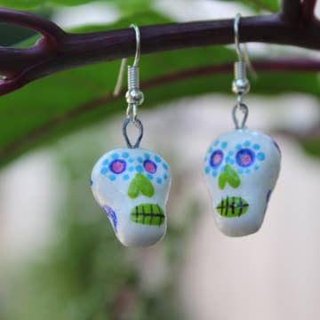 Assorted Skeleton Painted Ceramic Earrings