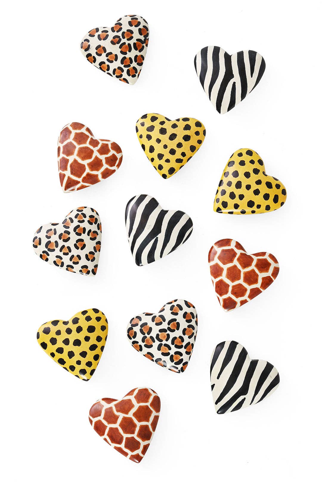 Safari Animal Print Soapstone Heart - Assorted