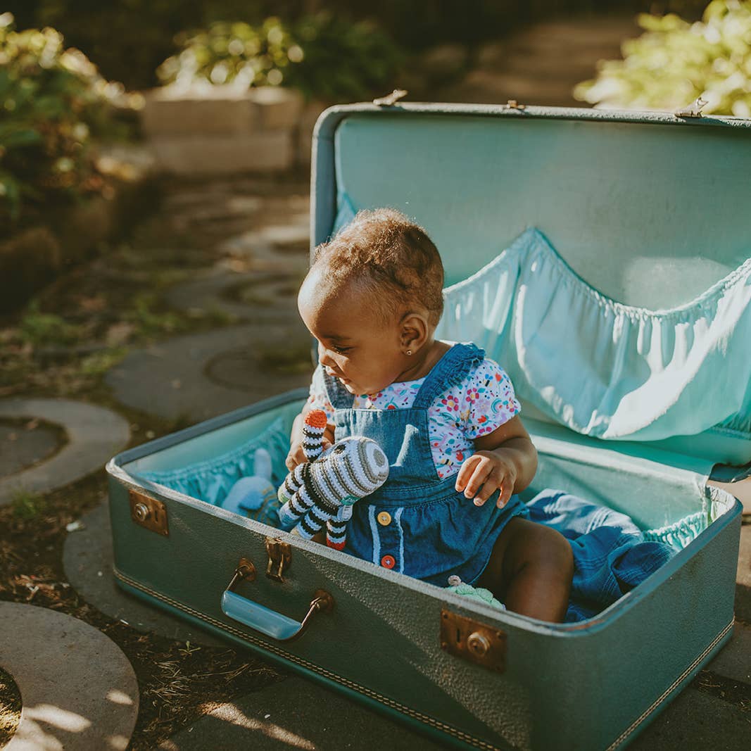 Black/White Octopus Crochet Cotton Rattle