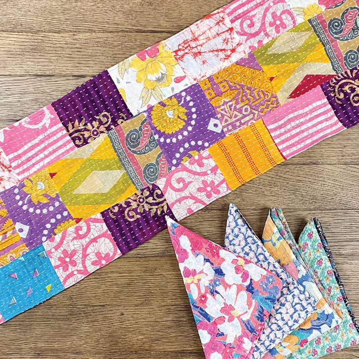 Kantha Tablerunner (70&quot; x 13&quot;)