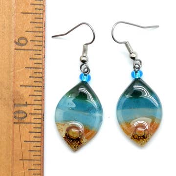 Tiny Almond Glass Earrings - Assorted