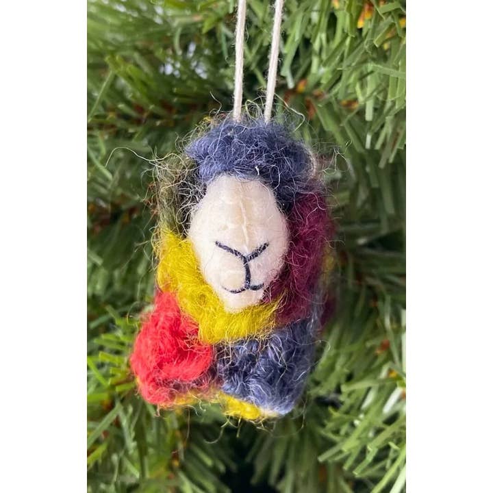 Rainbow Sheep Felt Ornament
