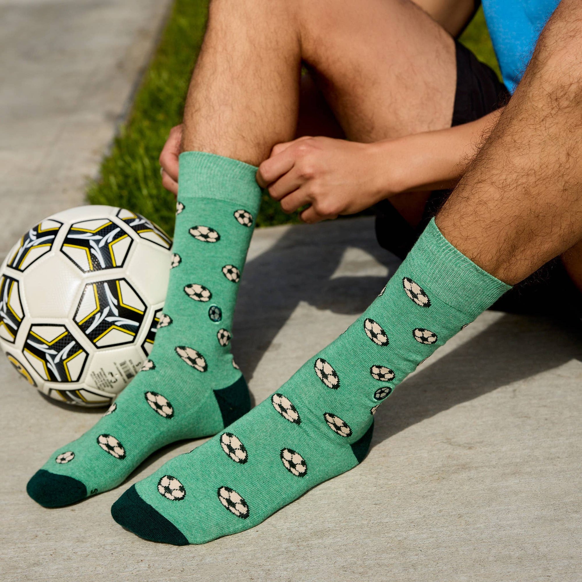 Socks that Support Youth Sports | Green Soccer Balls