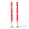Whimsy Christmas Handpainted Taper Candle - Set of 2