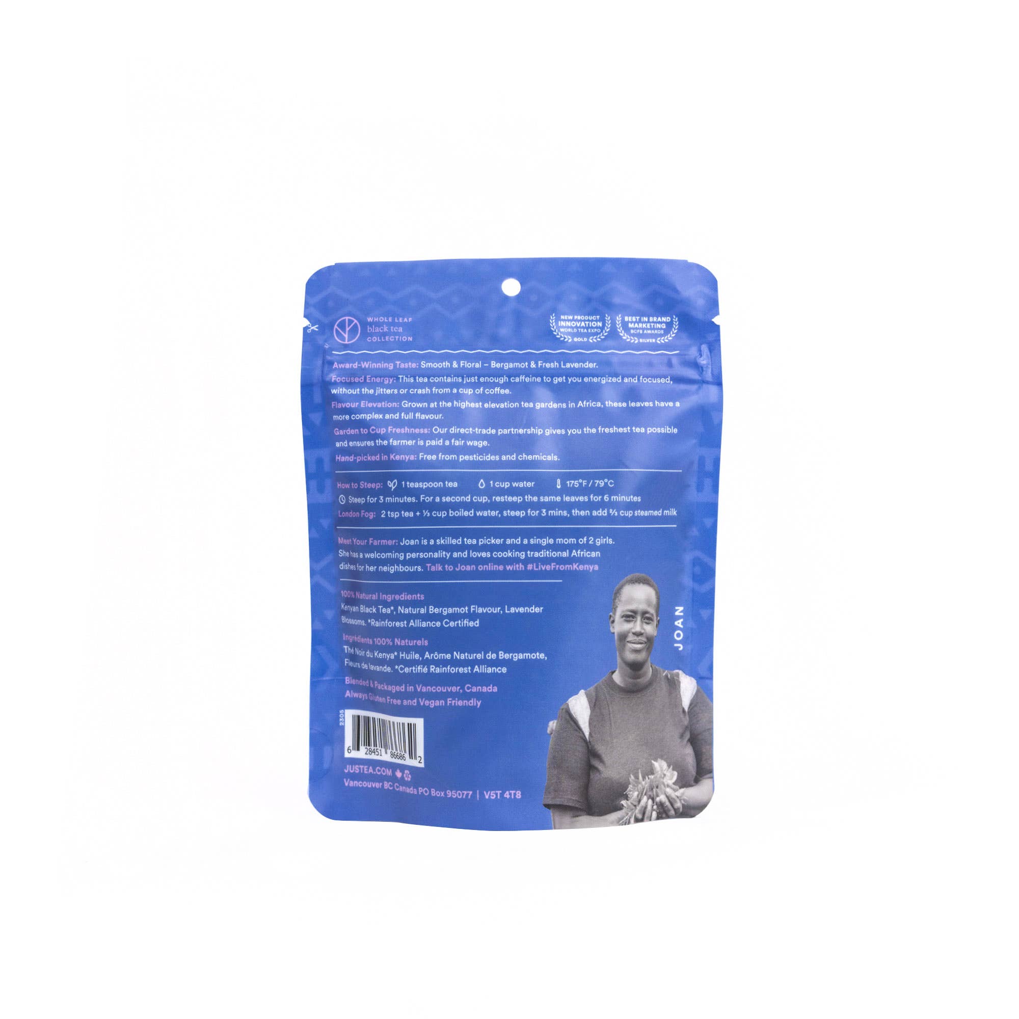 Lavender Earl Grey Stand-up Pouch - Fair-Trade, Black Tea