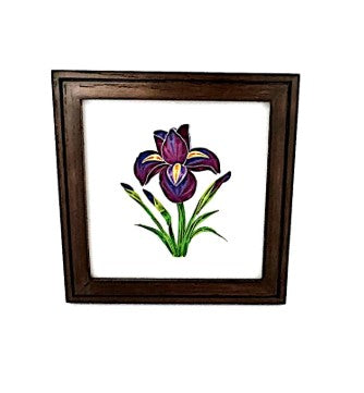 Etched Dark Red Oak Frame (6" x 6")
