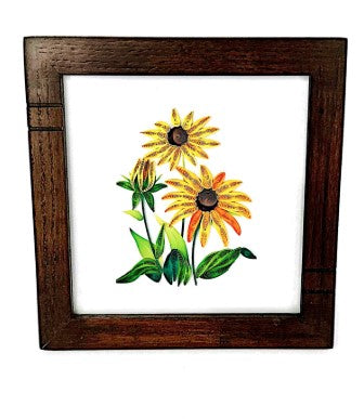 Striped Dark Red Oak Frame (6" x 6")
