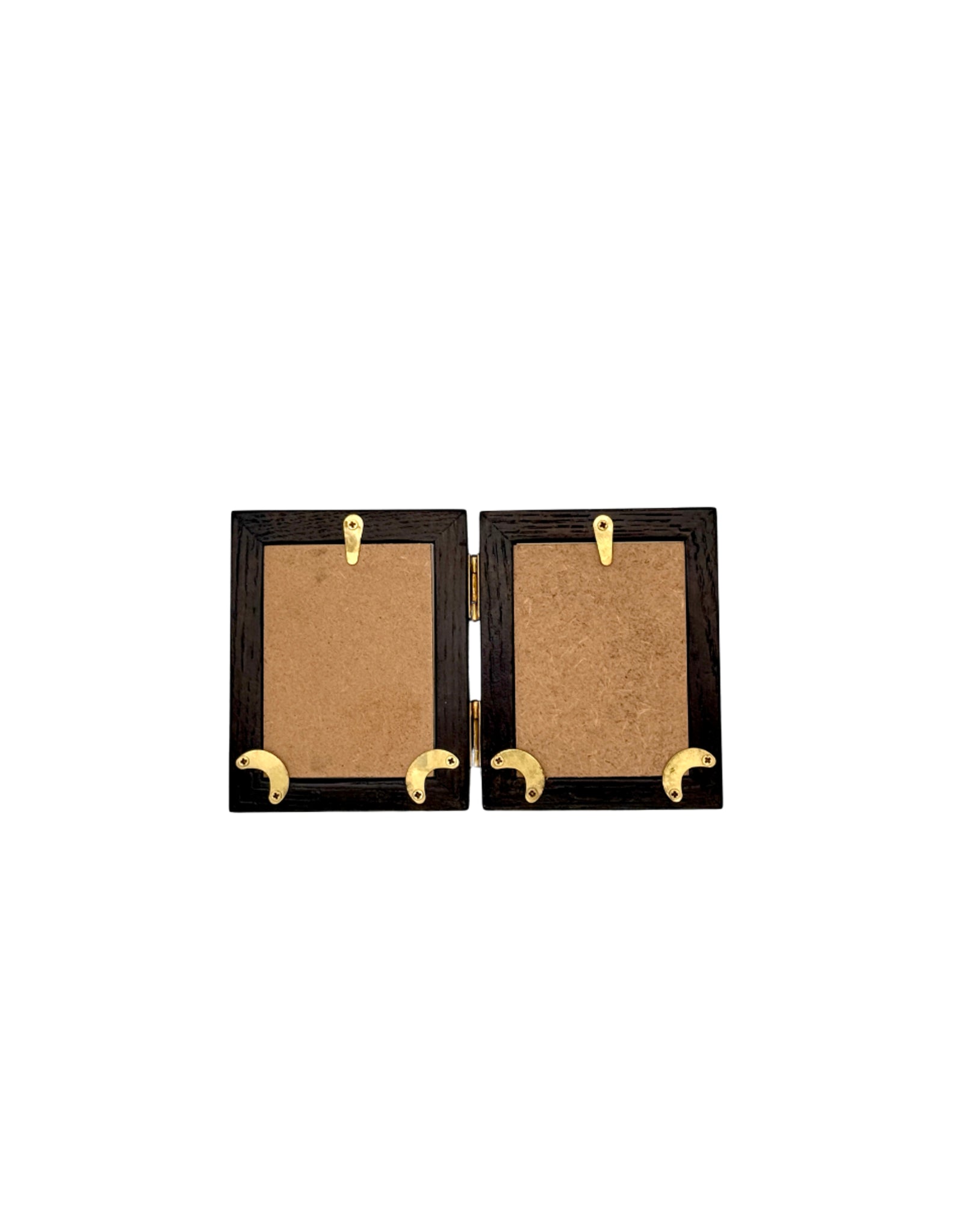 Etched Dark Red Oak Hinged Double Frame - Gift Card