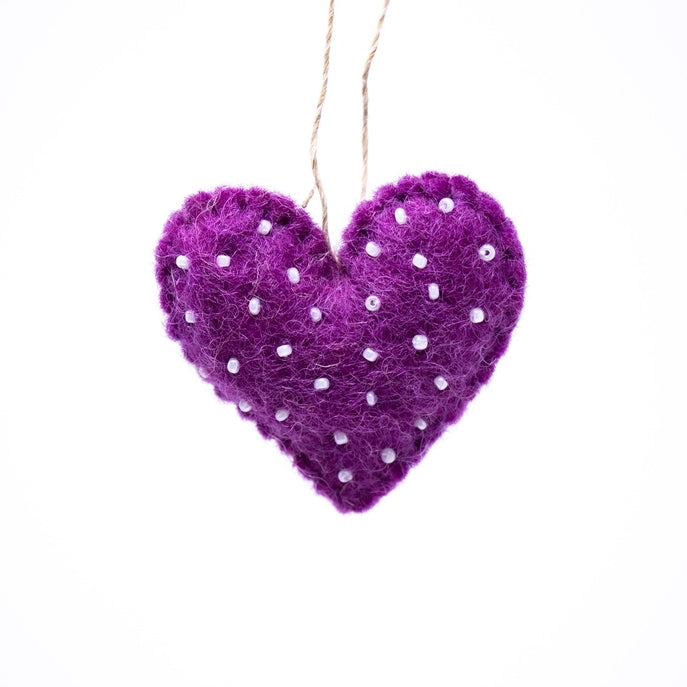 Mini Heart Handmade Felt Ornament