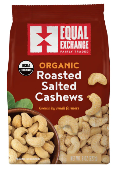 Organic Roasted Salted Cashews 8 oz- Equal Exchange - Just Creations