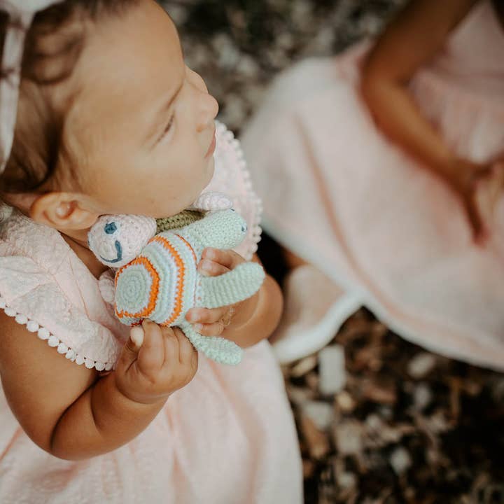 Green Sea Turtle Crochet Cotton Rattle