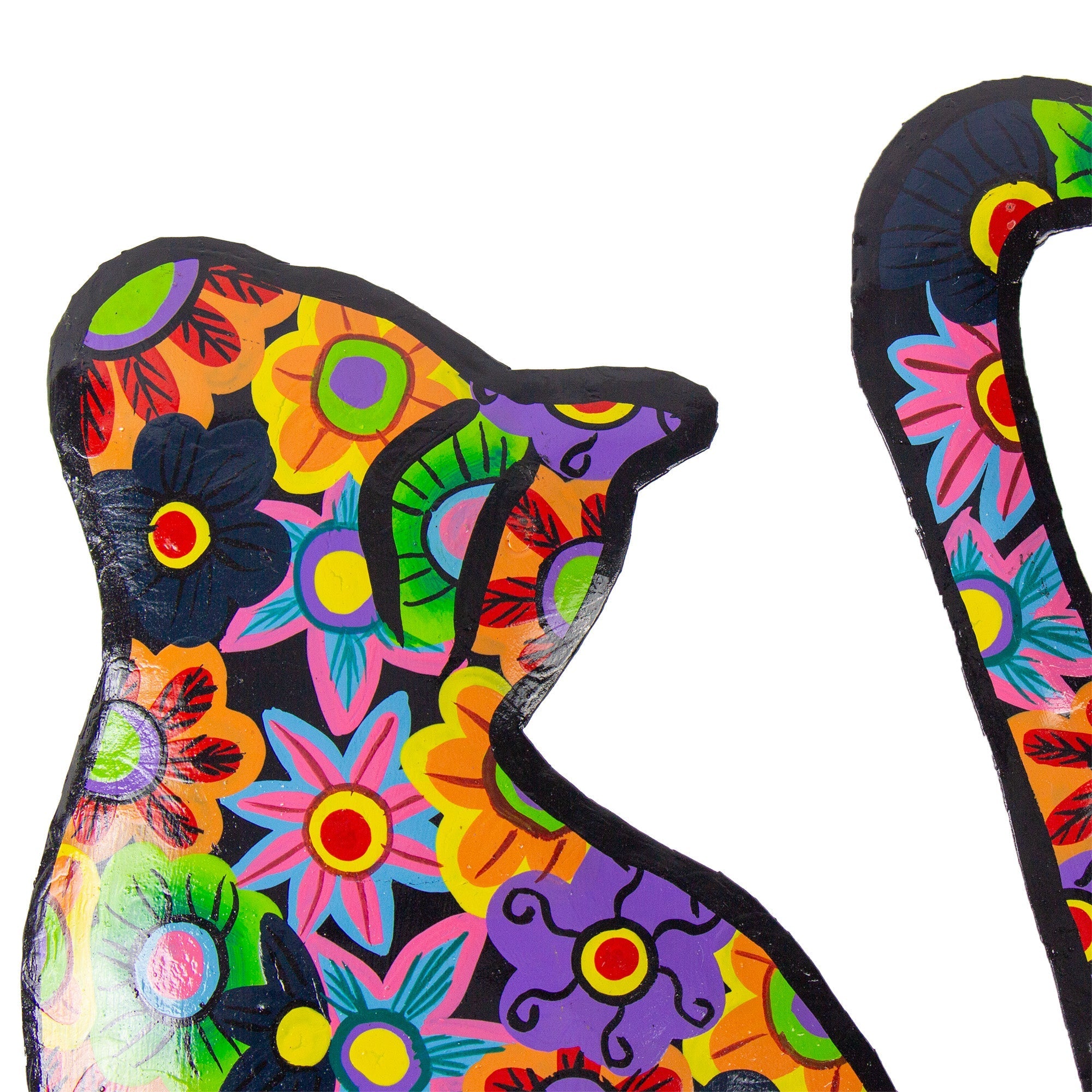 Painted Cutmetal Happy Cat Wall Hanging (13&quot; )