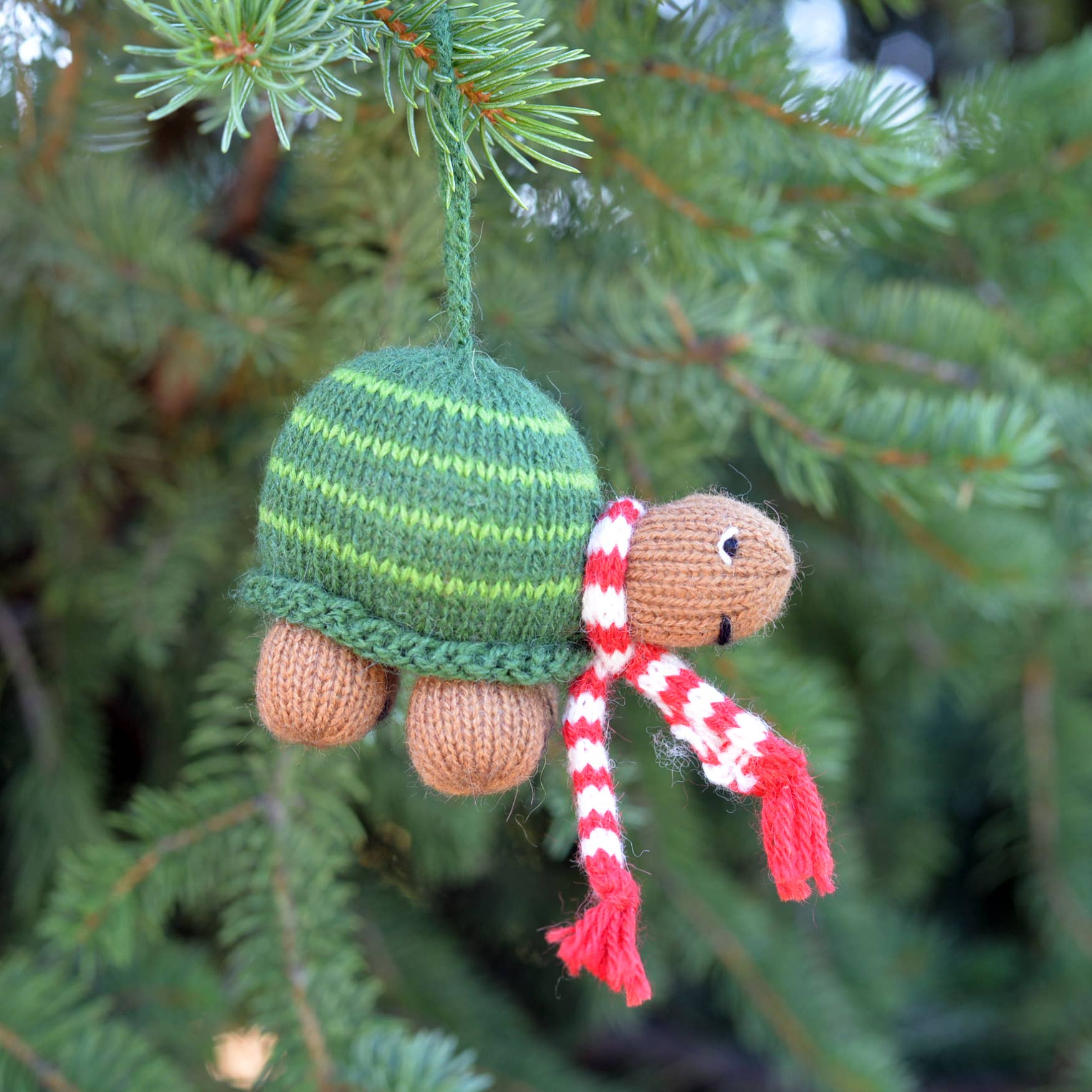 Handmade Turtle Knit Ornament - Fair Trade