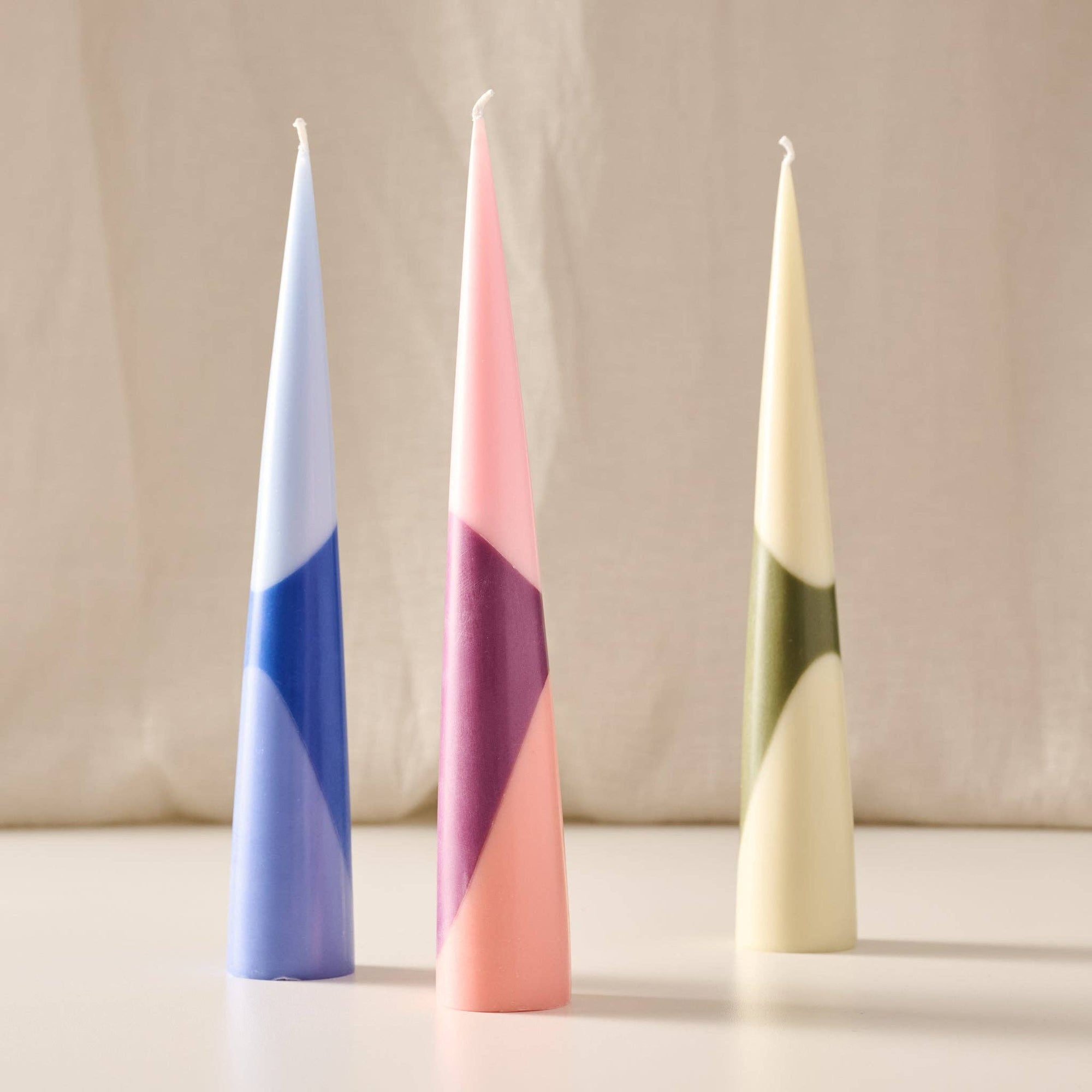 Berry Striped Palm Wax Cone Candle