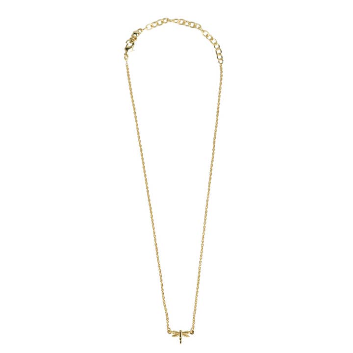 Dragonfly Pendant Necklace (15" L)