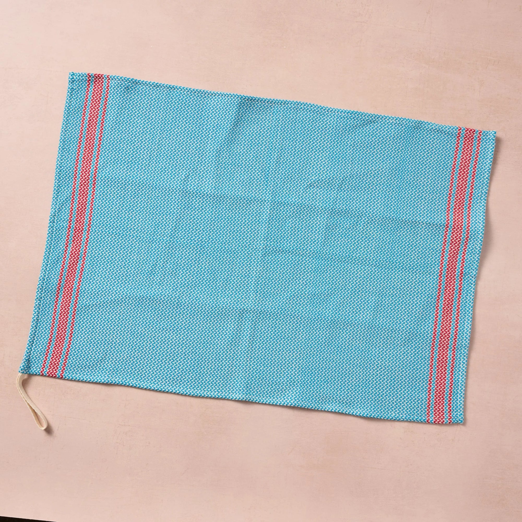Aqua & Red Cotton Tea Towel