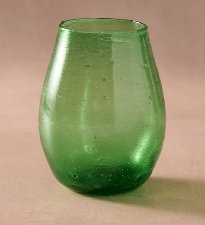 Green Glass Goblet