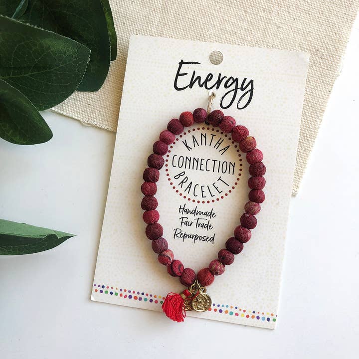 Red Energy Kantha Connection Bracelet