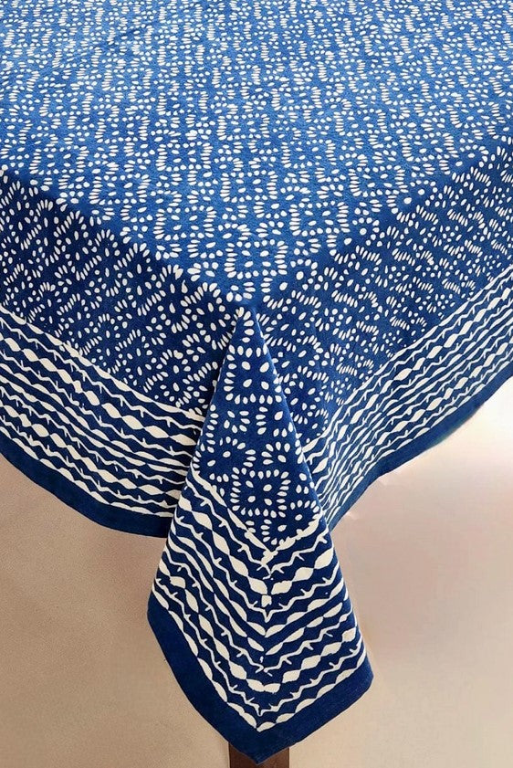 Indigo Blockprint Tablecloth (60" Square)