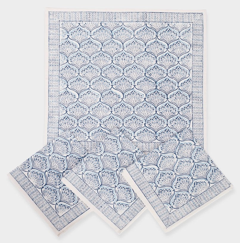 Blue Lotus Blockprint Napkin