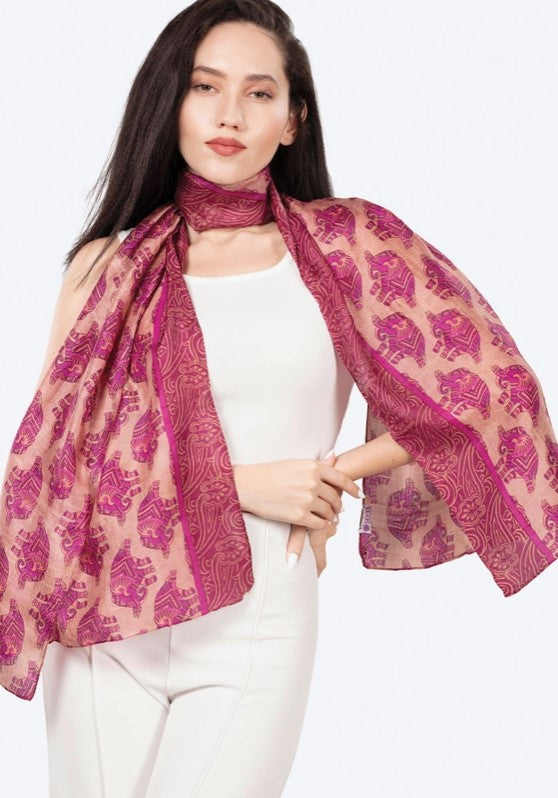 Upcycled Silk Sari Scarf