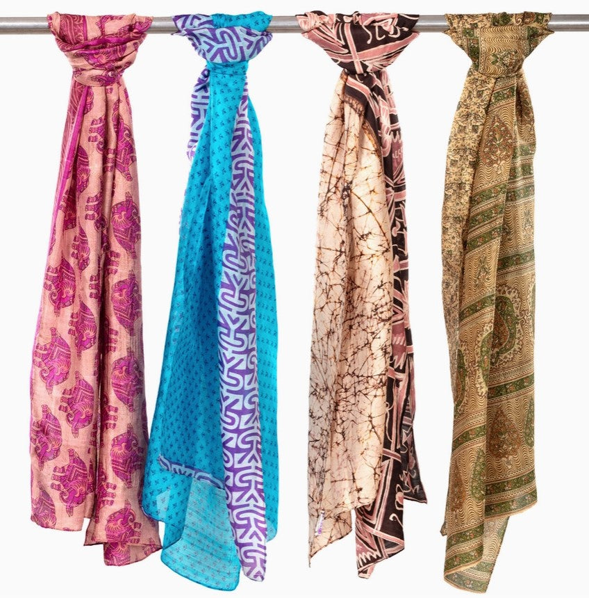 Upcycled Silk Sari Scarf