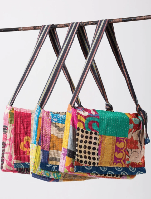 Kantha Messenger Tote Bag - Assorted