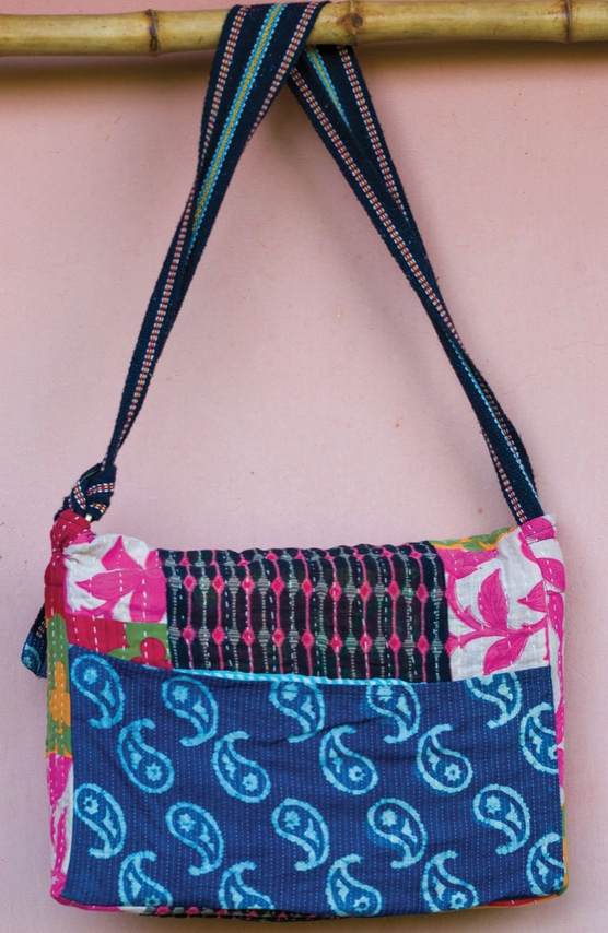Kantha Messenger Tote Bag - Assorted