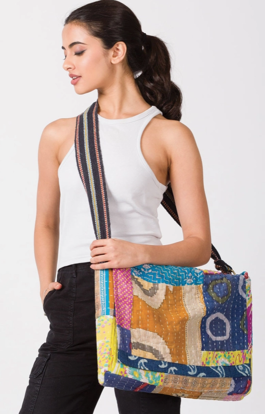Kantha Messenger Tote Bag - Assorted