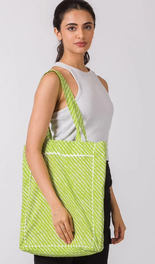 Green Tie Dye Tote Bag