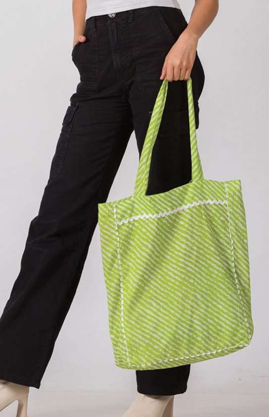 Green Tie Dye Tote Bag