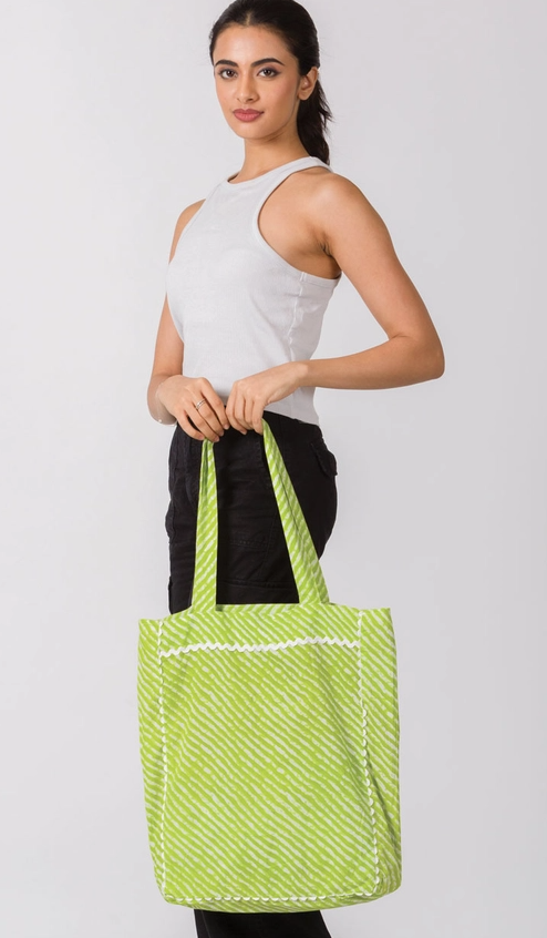 Green Tie Dye Tote Bag