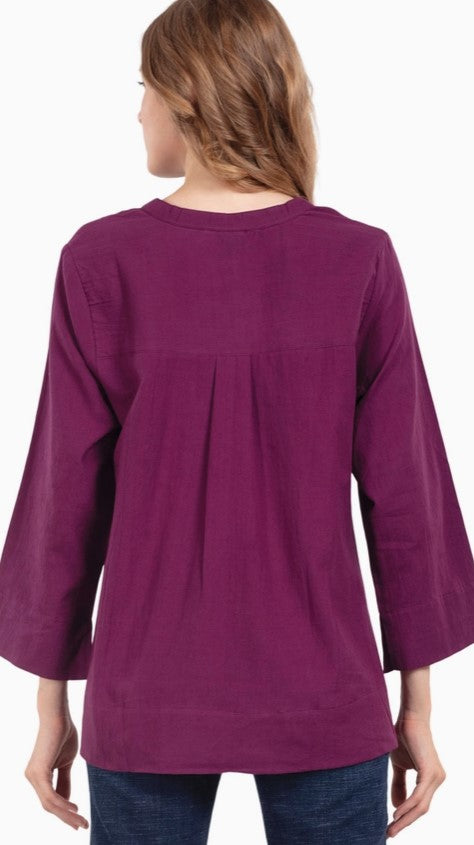 Purple Flax Linen Tunic