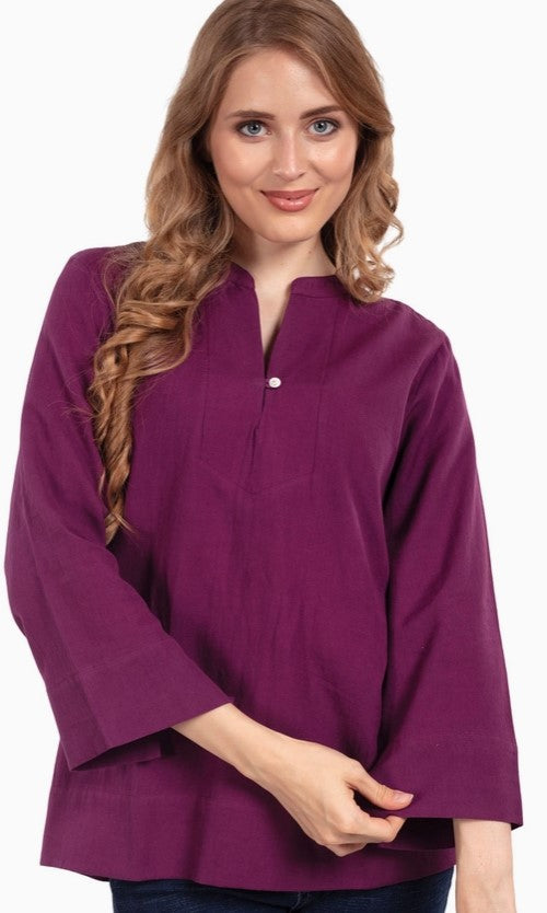 Purple Flax Linen Tunic