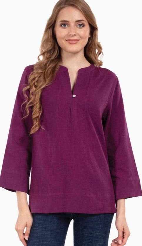 Purple Flax Linen Tunic