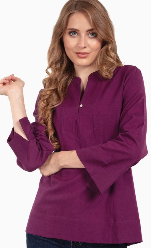 Purple Flax Linen Tunic
