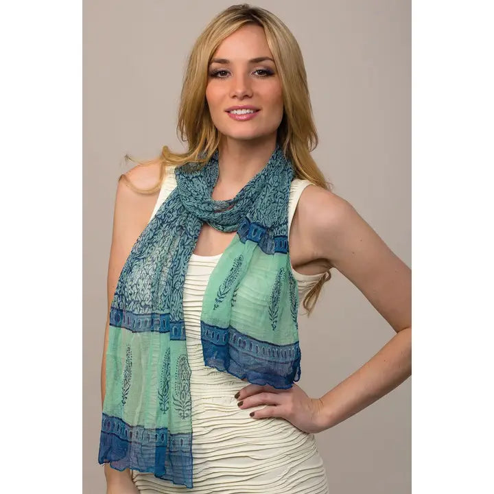 Blue Sheela Chiffon Scarf