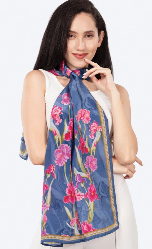 Lavender Multi Floral Dayita Cupro Scarf