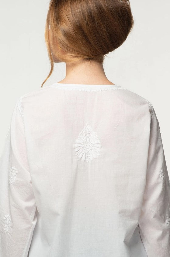 White Embroidered Tara Tunic