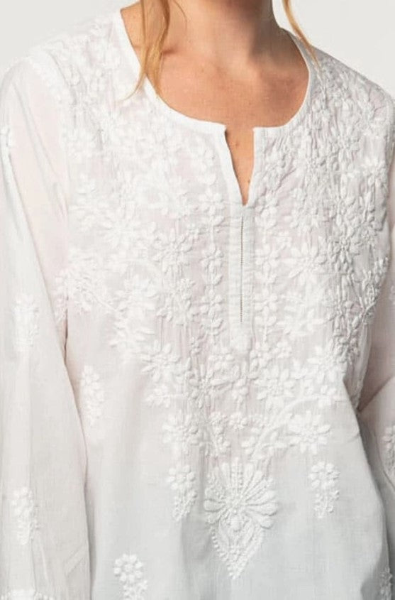 White Embroidered Tara Tunic
