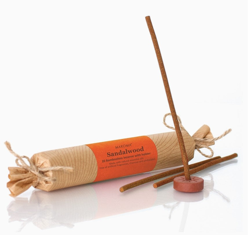 Sandalwood Bambooless Incense with Holder - 20 sticks