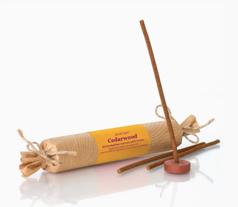 Cedarwood Bambooless Incense with Holder - 20 sticks