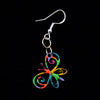 Multicolor Mosaic Butterfly Wooden Earrings