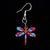 Multicolor Dragonfly Straight Tail Wooden Mosaic Earrings