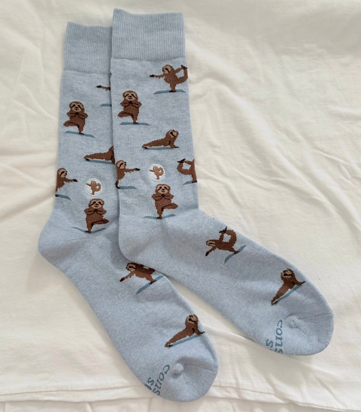 Blue Sloth Socks Support Mental Health
